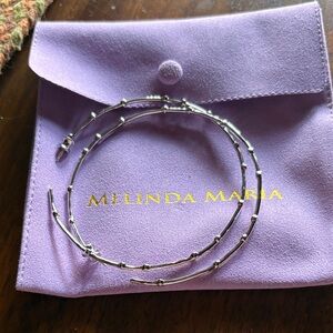 Melinda Maria Silver Textured Hoop Earrings